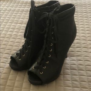 Charlotte Russe black 3 inch bootie heels
